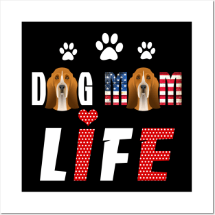 Basset Hound Mom Life Patriotic America 4Th Of July Posters and Art